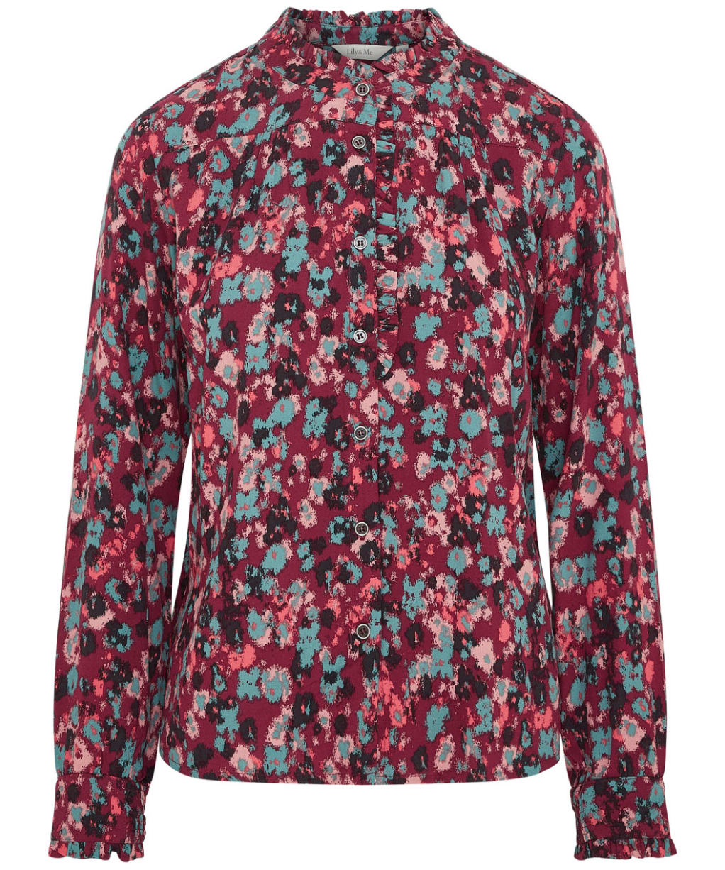 Women's Lily & Me Rita Floral Frill Shirt - Mulberry