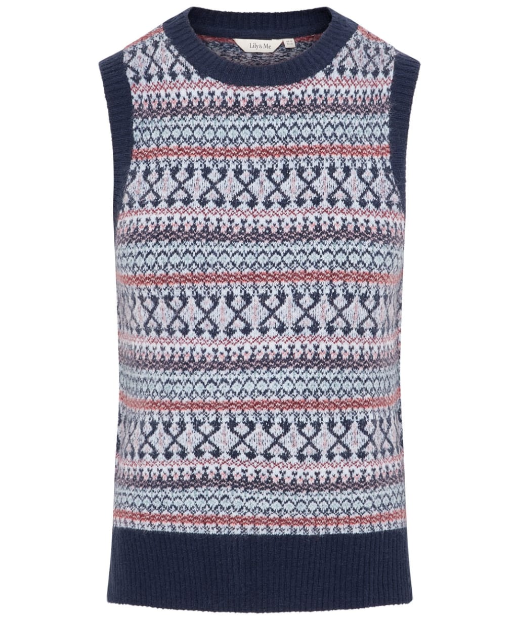 Women's Lily & Me Fairisle Jazz Knitted Tank Top - Navy