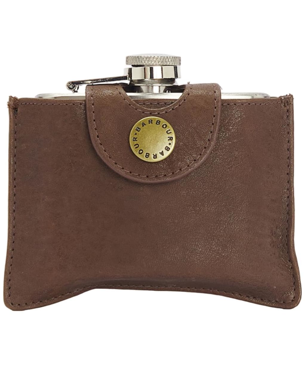 Men’s Barbour 4oz Hinged Hipflask - Brown