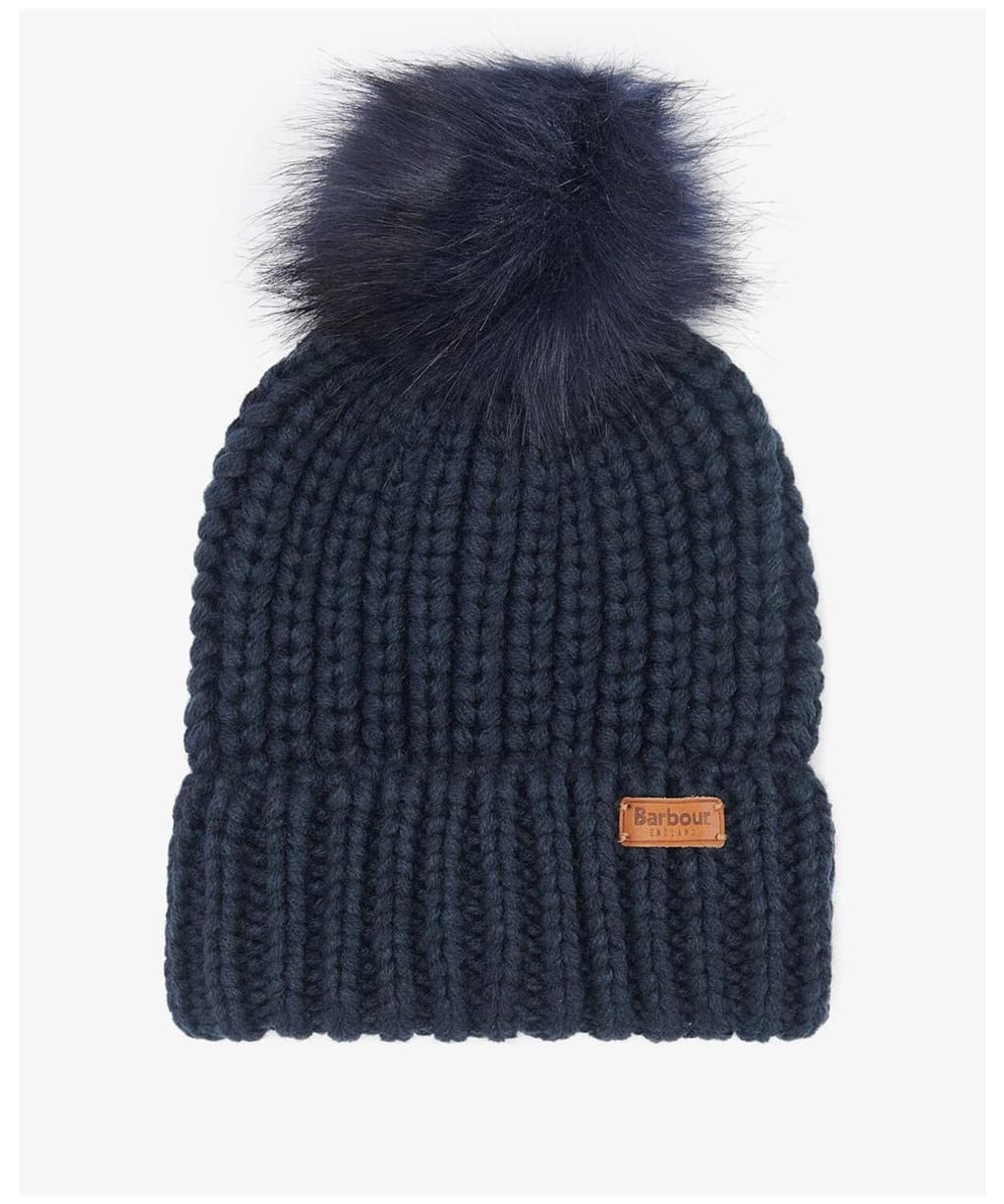 Women's Barbour Saltburn Bobble Hat - Navy