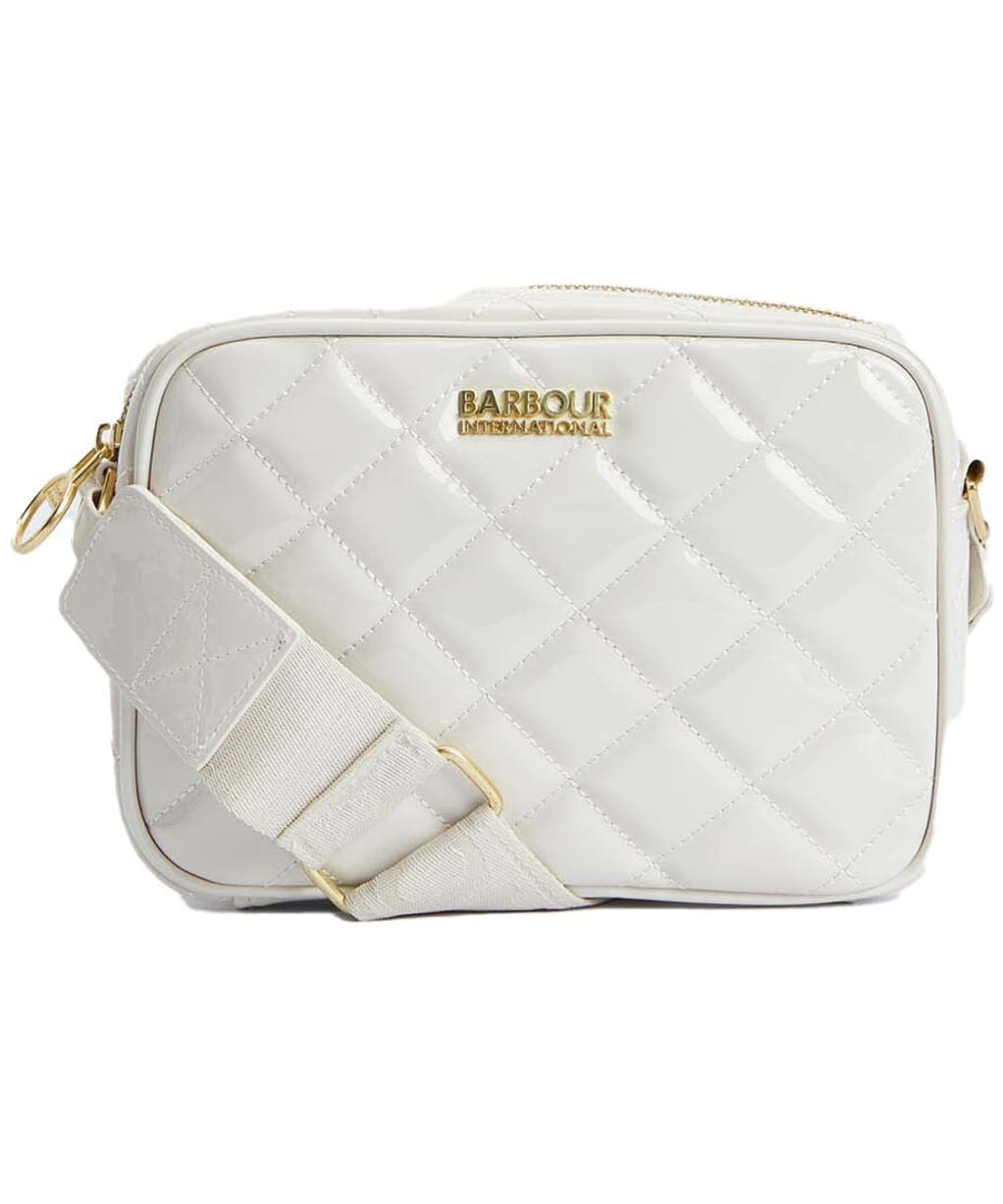 Women's Barbour International Quilted Sloane Crossbody Bag - Gloss Silver Birch
