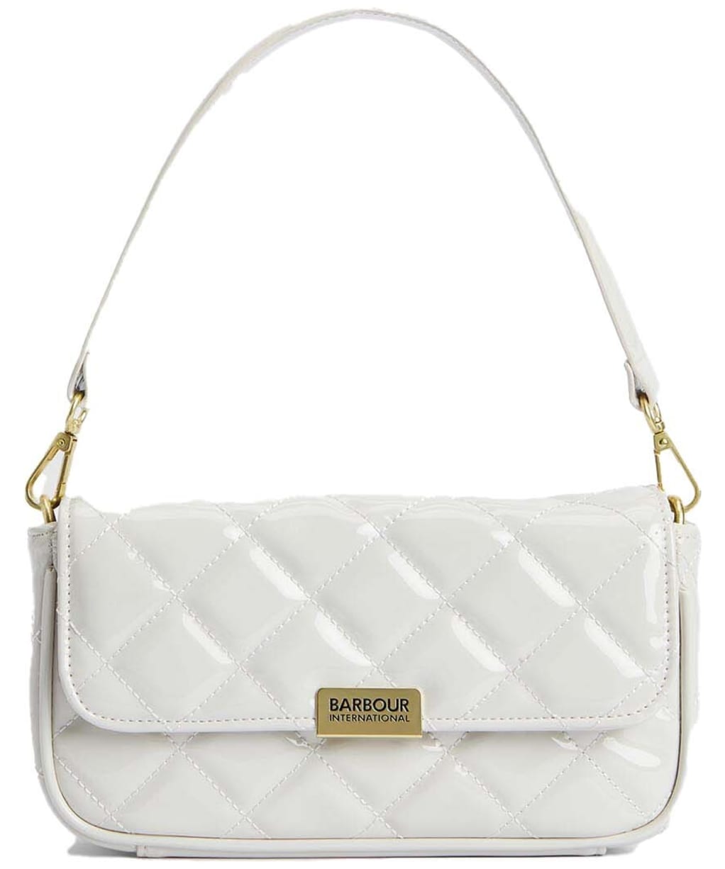 Women's Barbour International Quilted Mini Soho Crossbody Bag - Gloss Silver Birch