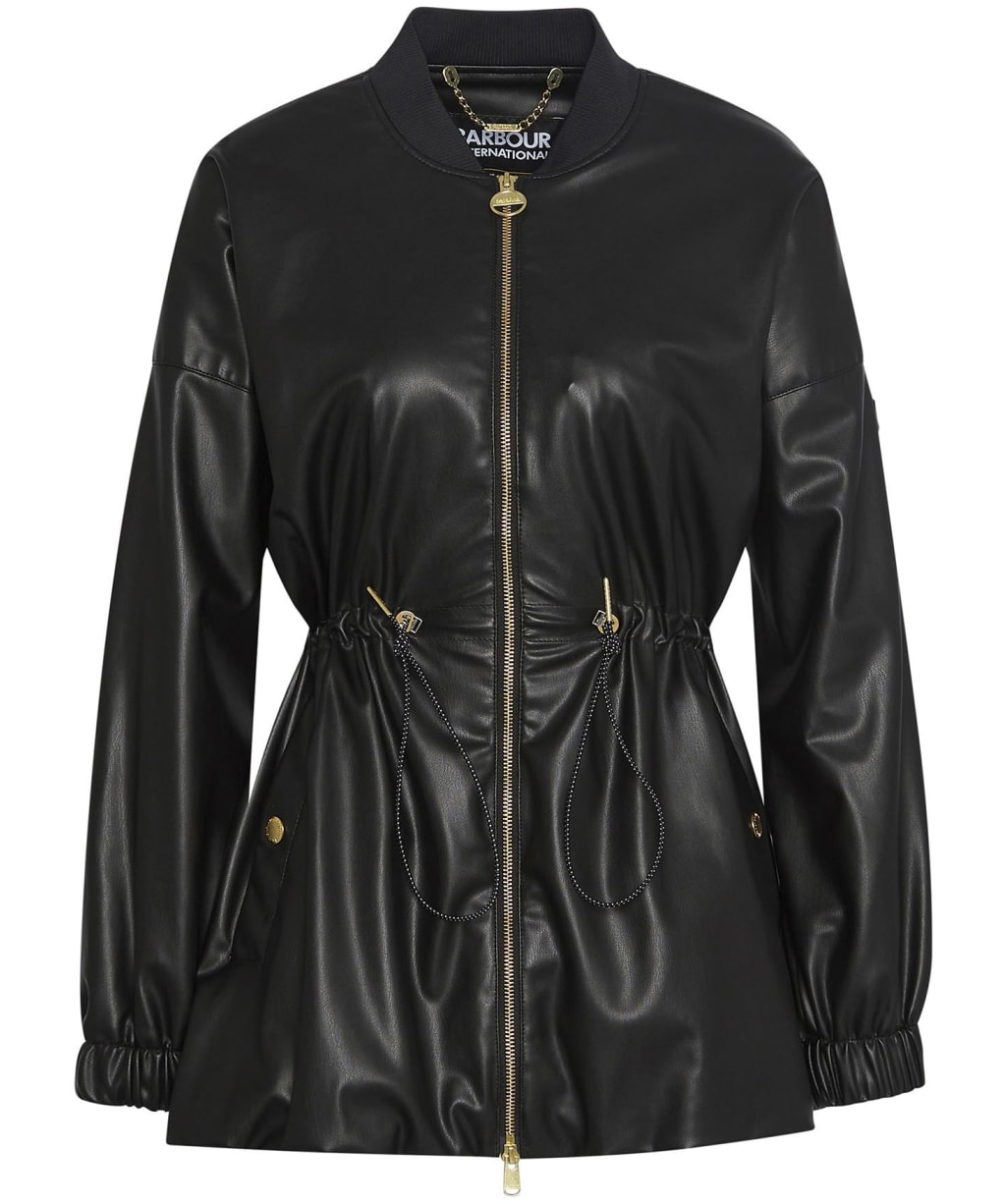 Women's Barbour International Riley Faux Leather Casual Jacket - Black