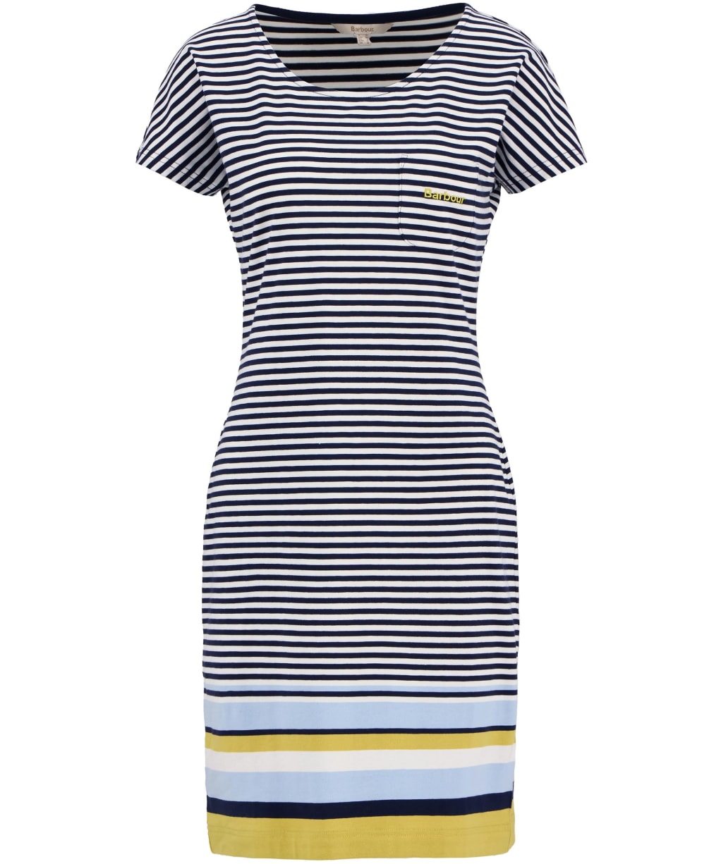 Women's Barbour Harewood Stripe Dress - Breeze Blue Stripe