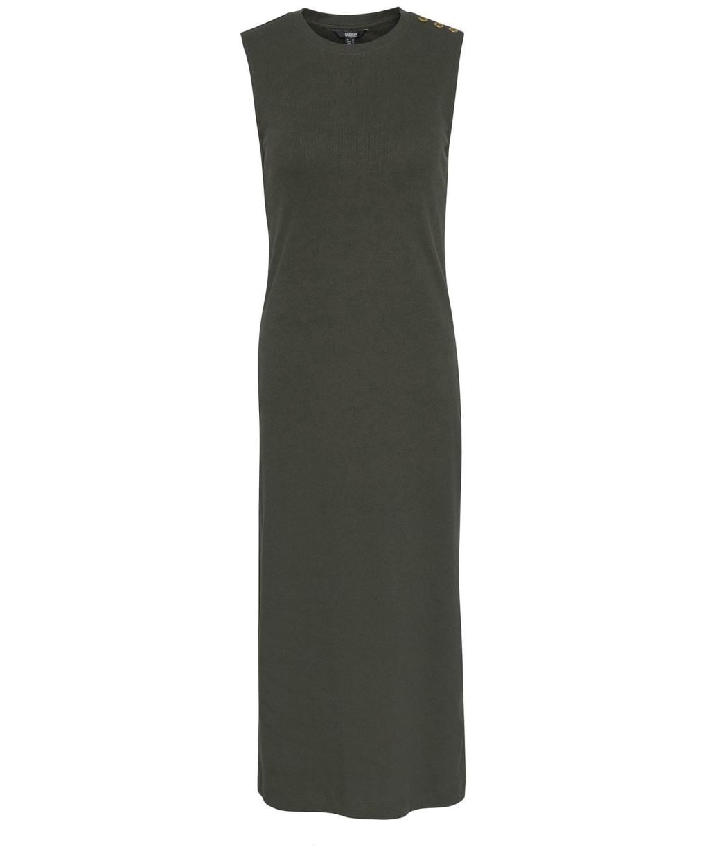 Women's Barbour International Hadfield Sleeveless Rib Midi Dress - Envy