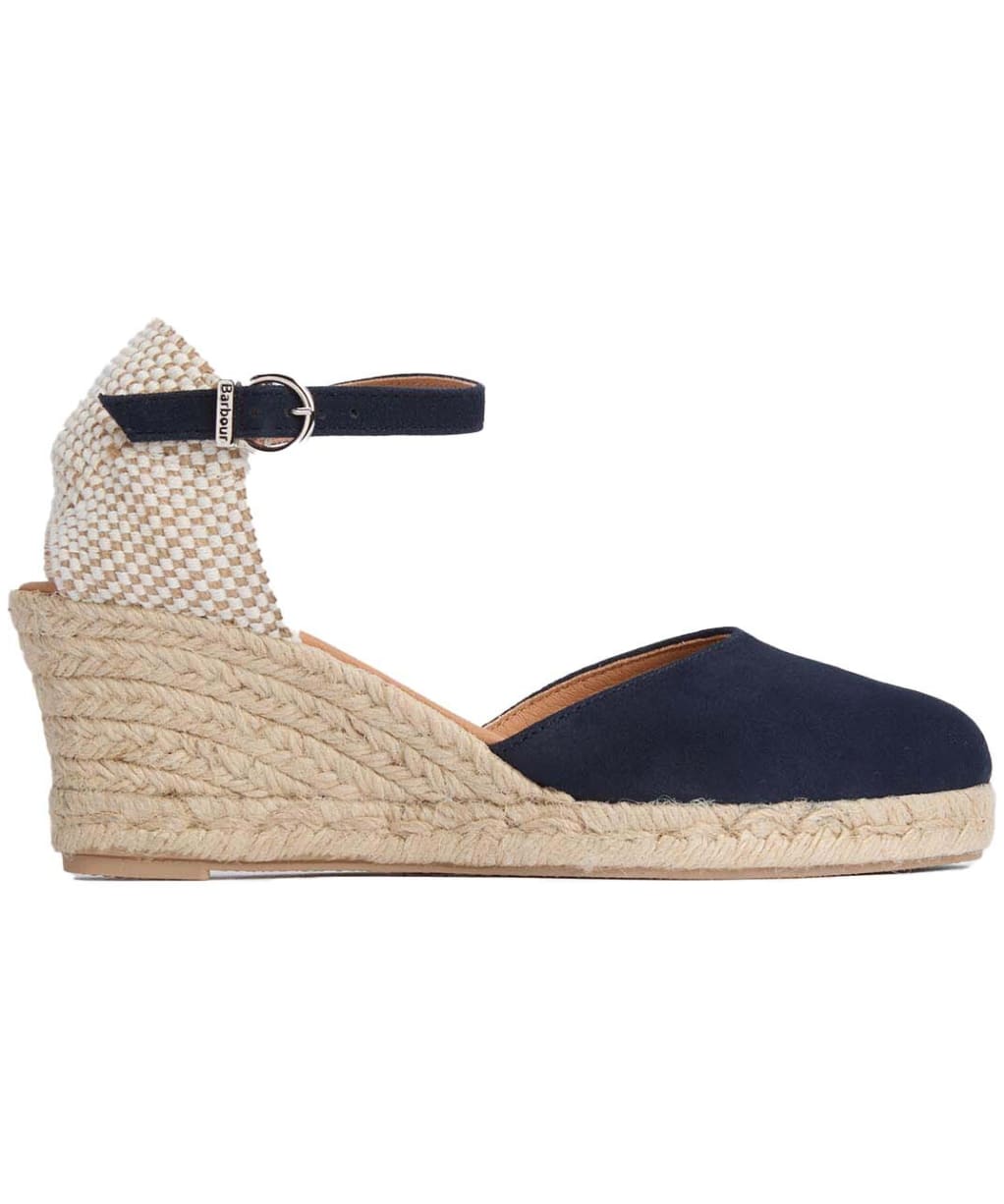 Women's Barbour Elder Espadrille Wedge Sandal - Navy Suede