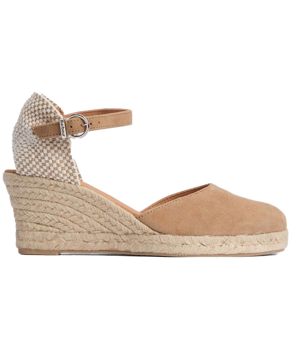 Women's Barbour Elder Espadrille Wedge Sandal - Tan Suede