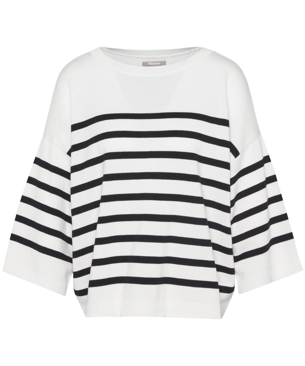 Women's Barbour Renfew Knitted Jumper - CLOUD/BLACK STRI