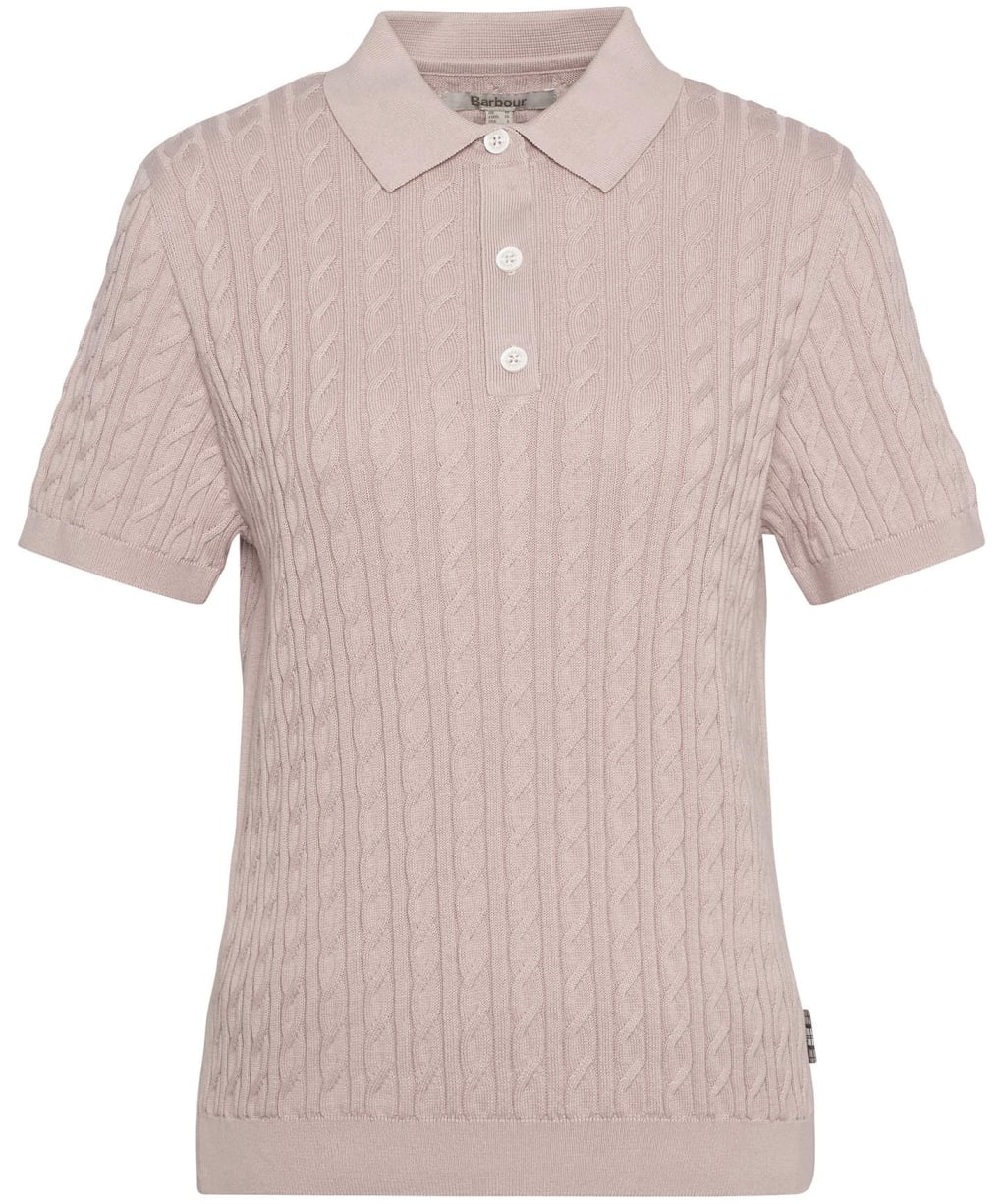 Women's Barbour Hartland Knitted Polo Jumper - Primrose Pink