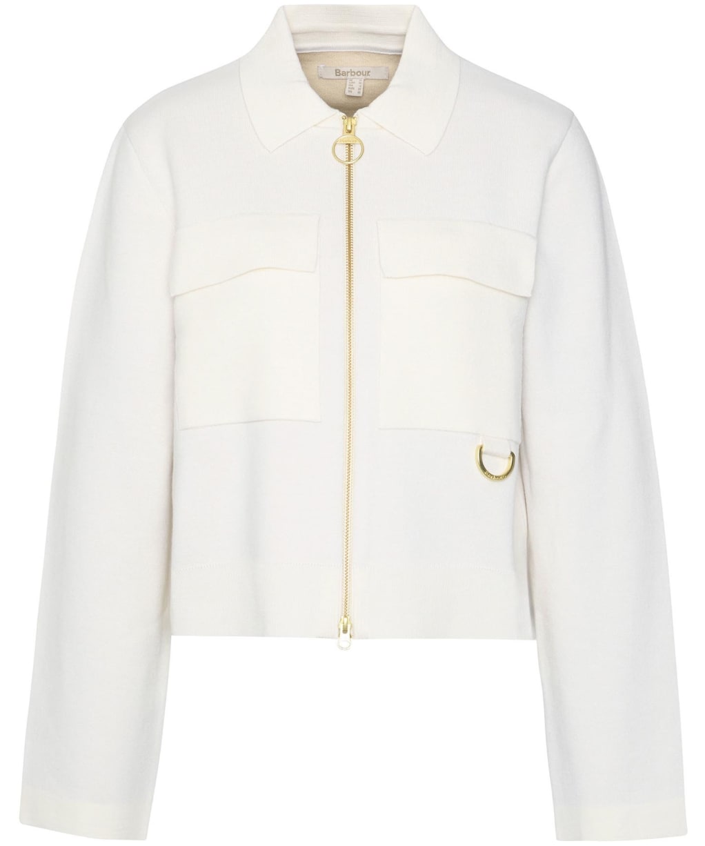 Women's Barbour Alma Knitted Zip Through Cardigan - ECRU/OATMEAL