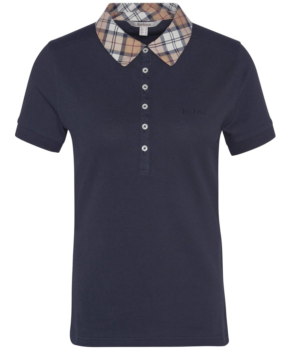 Women's Barbour Malvern Polo Shirt - Navy / Hessian