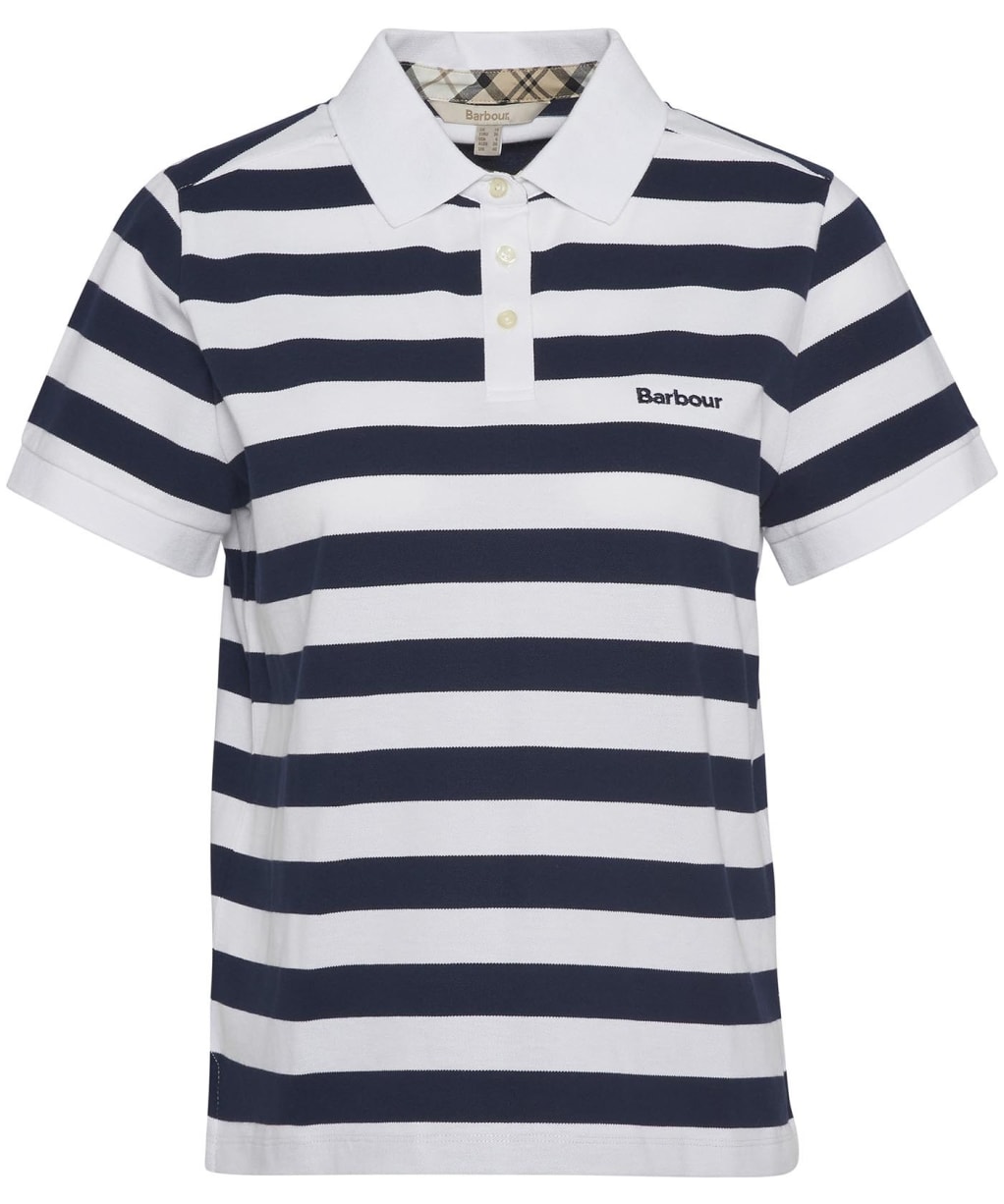 Women's Barbour Ashbourne Stripe Polo Top - Navy Stripe