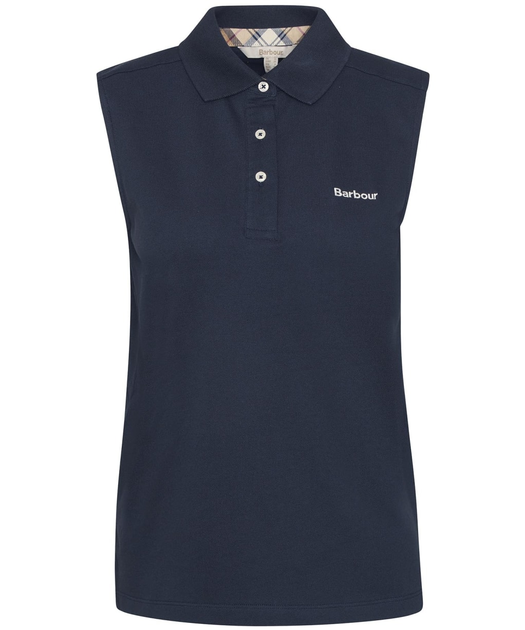Women's Barbour Bowford Sleeveless Polo Top - Navy