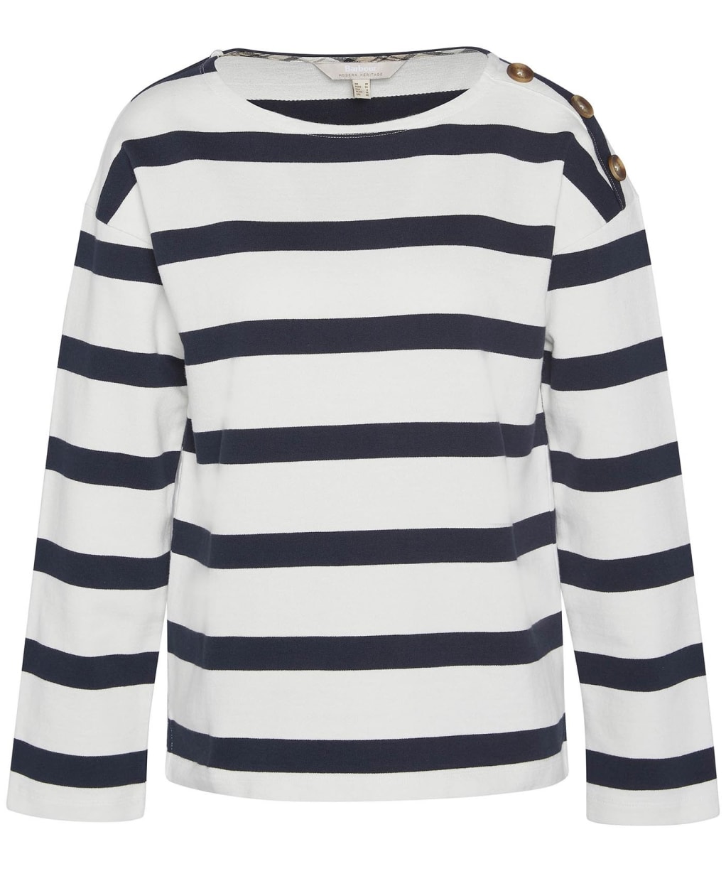 Women's Barbour Caroline Crew Neck Sweatshirt - Dark Navy Stripe