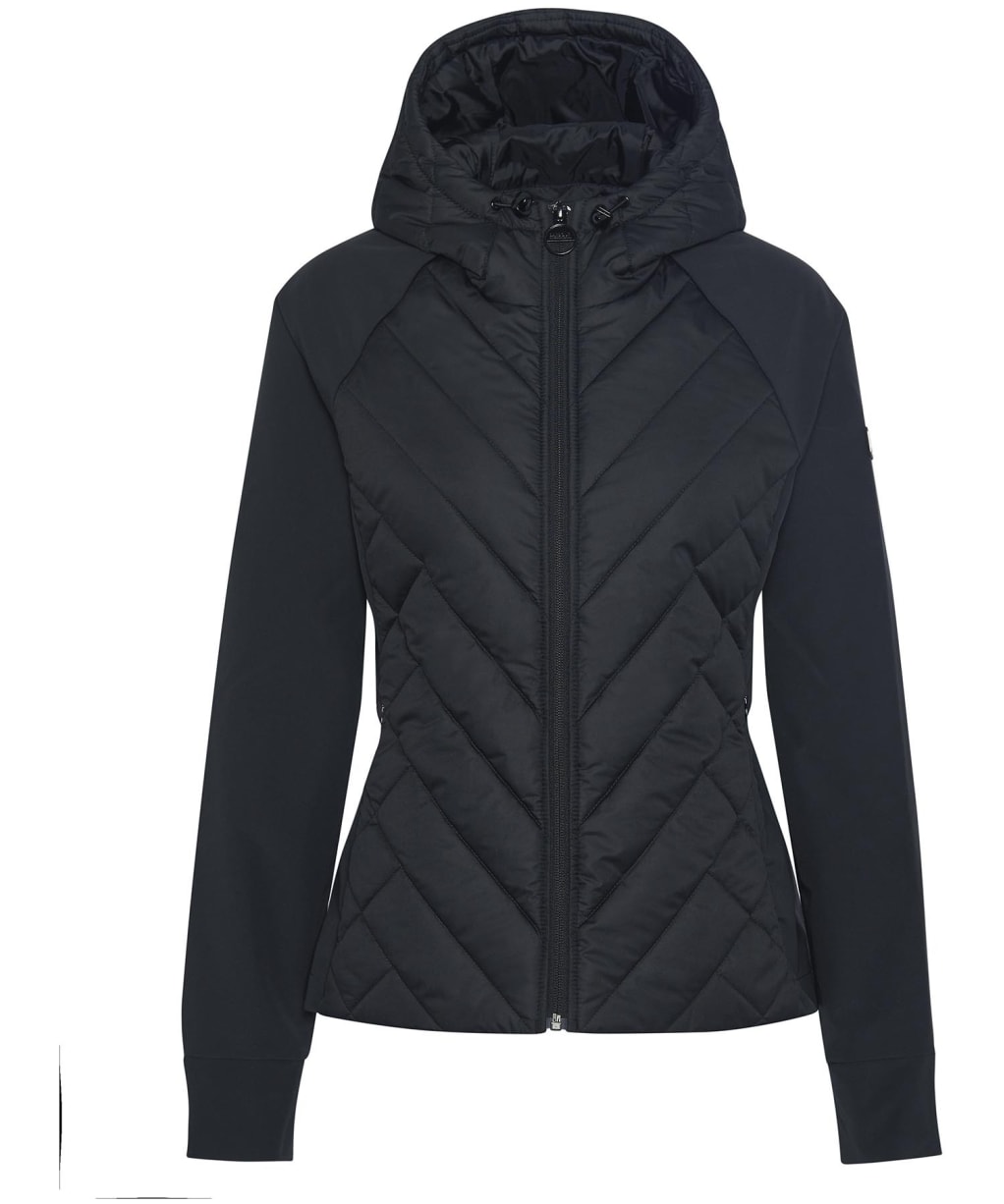 Women's Barbour International Dakota Quilted Sweater Jacket - Black