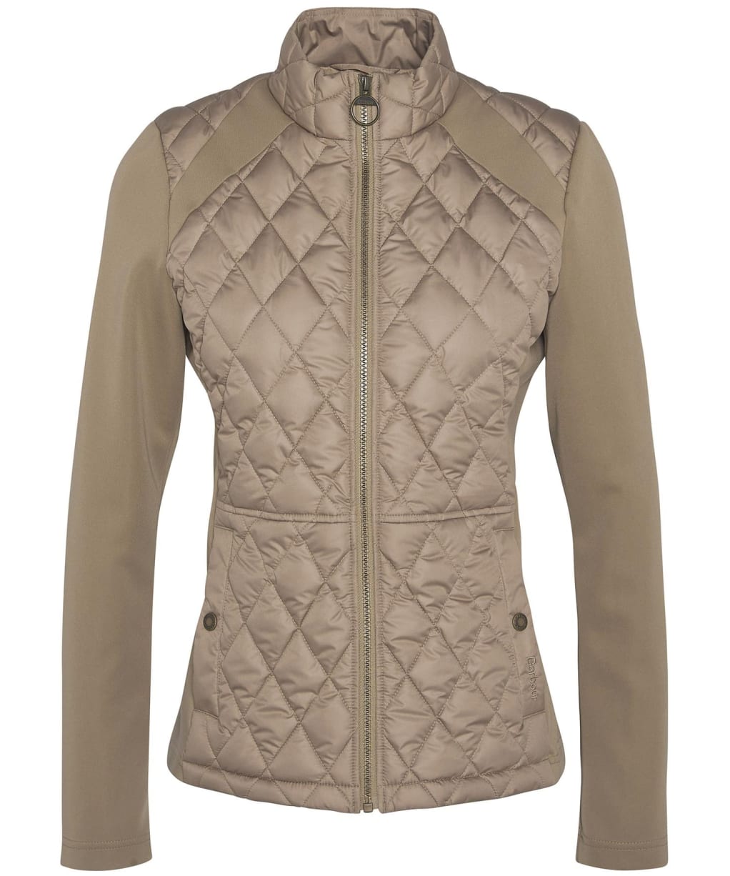 Women's Barbour Edda Quilted Sweater Jacket - Military Brown