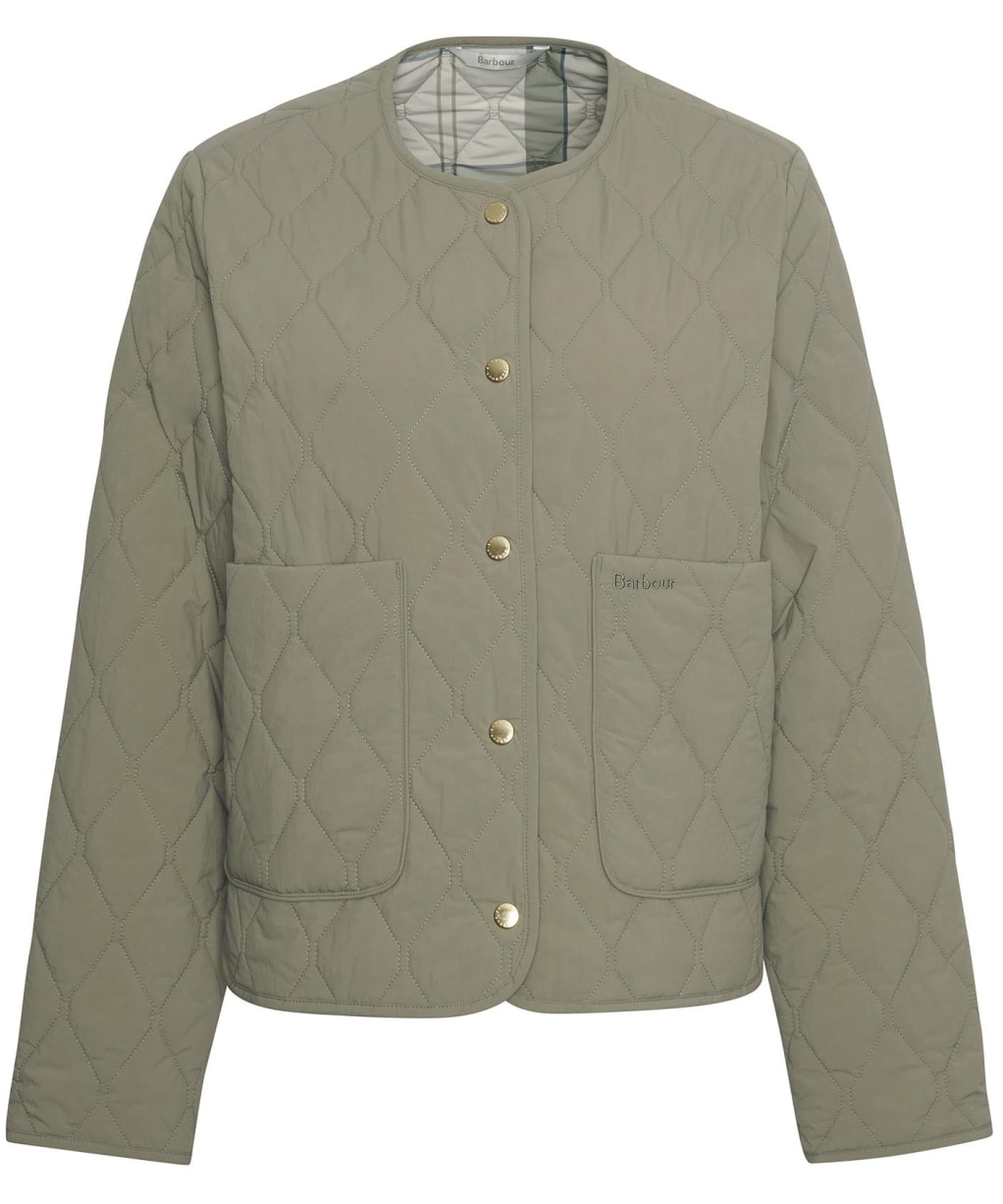 Women's Barbour Monroe Quilted Jacket - Dusky Green / Rosemary Tartan