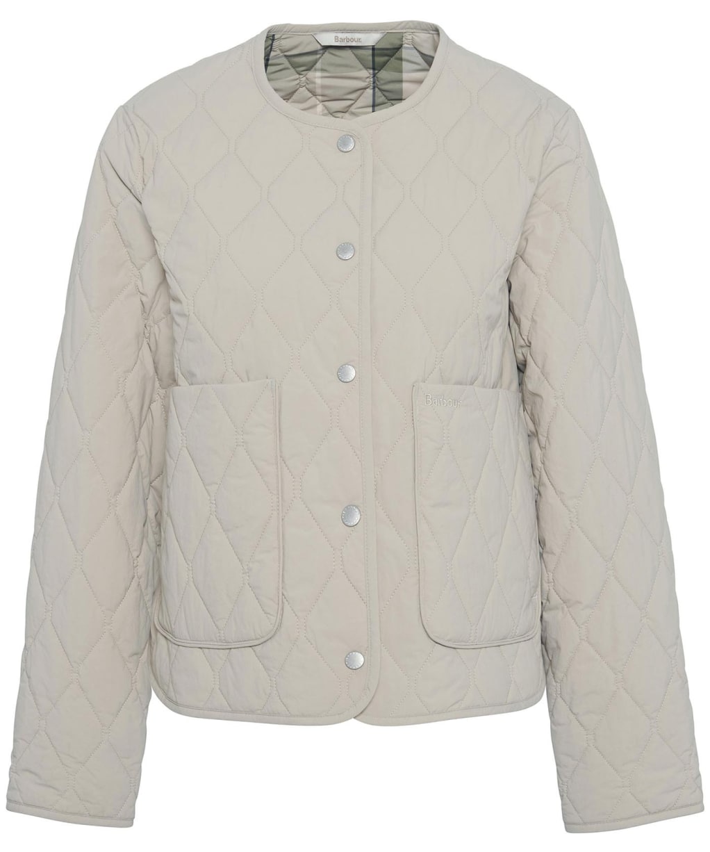 Women's Barbour Monroe Quilted Jacket - Light Sand / Rosemary Tartan