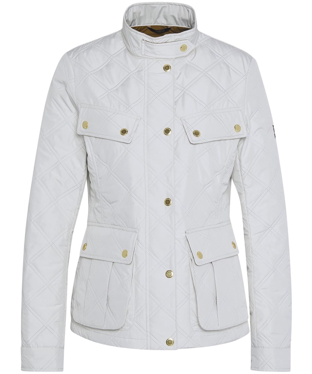 Women's Barbour International Halsey Quilted Jacket - SILVER BIRCH/MOS