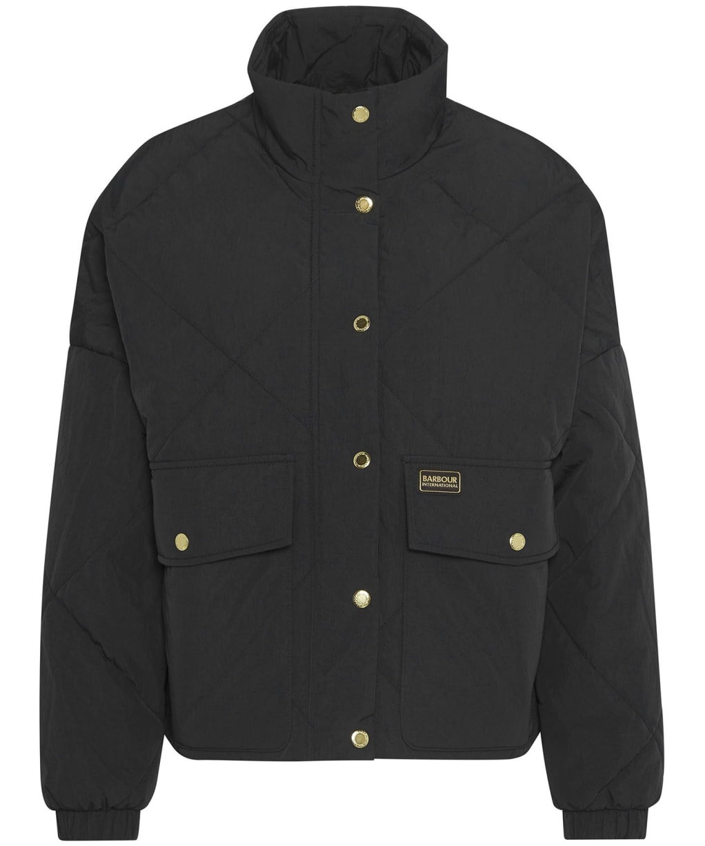 Women's Barbour International Zola Quilted Jacket - Black / Envy green