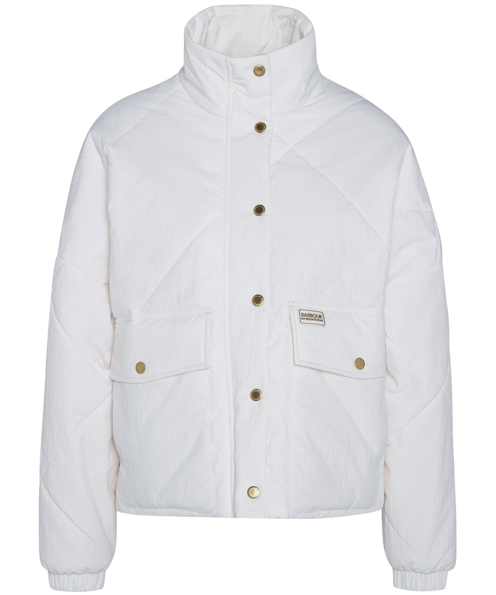 Women's Barbour International Zola Quilted Jacket - NEUTRAL/MANDARIN