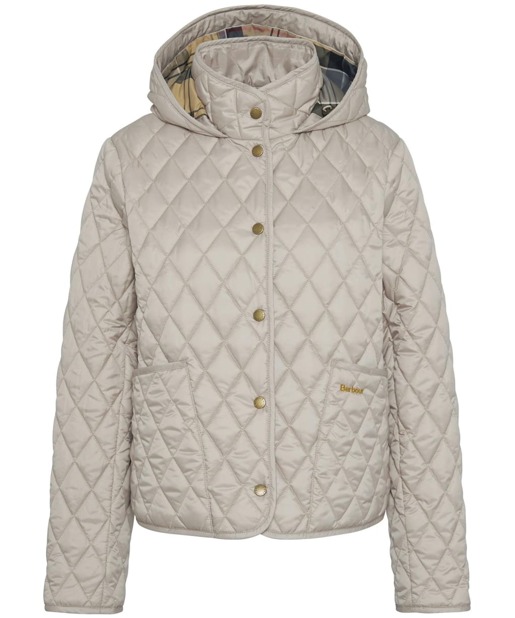 Women's Barbour Penelope Quilted Jacket - Light sand / Dress Tartan