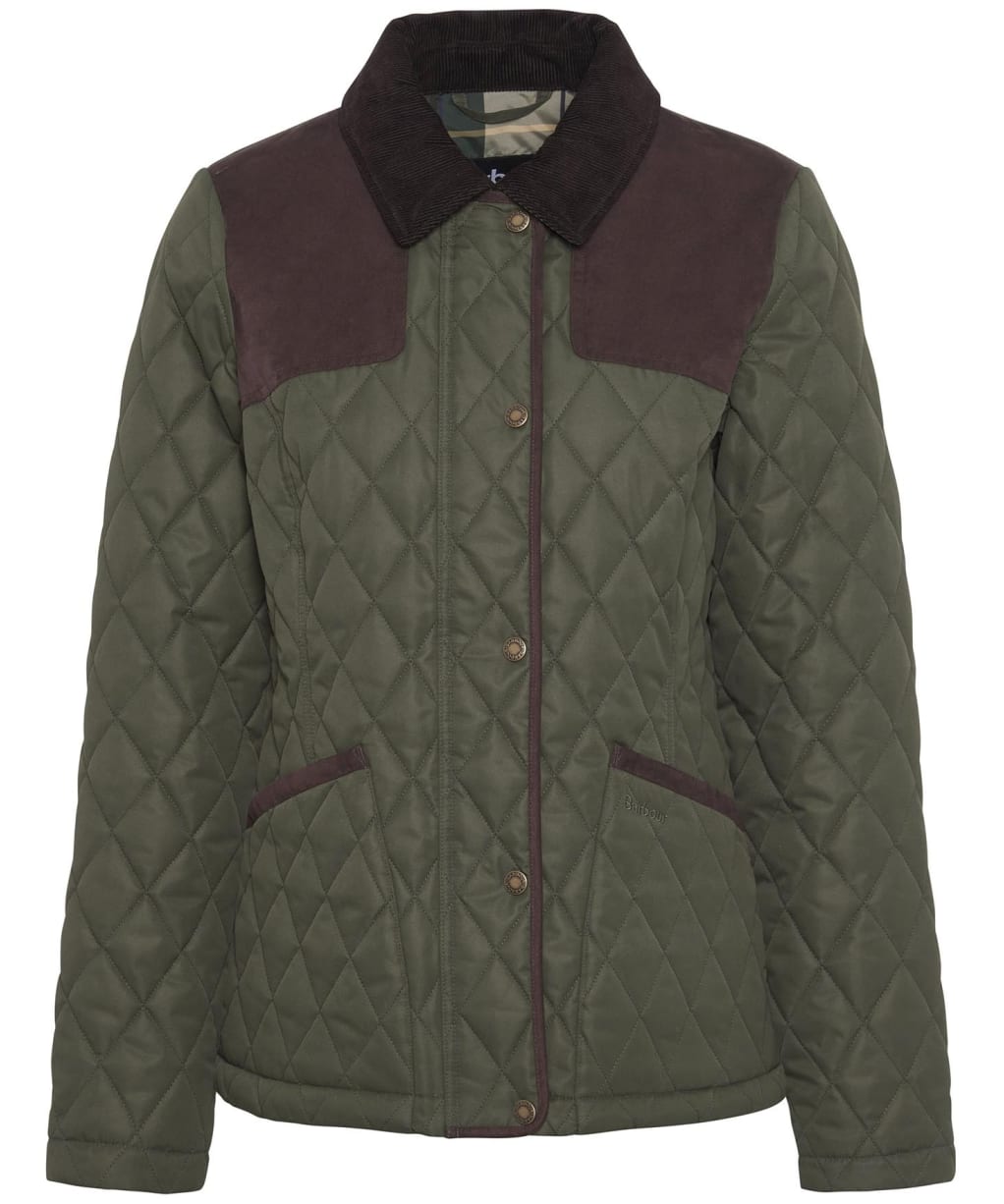 Women's Barbour Keeper Wear Quilted Jacket - Olive