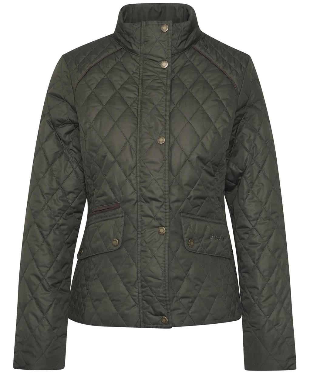 Women's Barbour Crawford Cavalry Quilted Jacket - Olive / Ancient Tartan