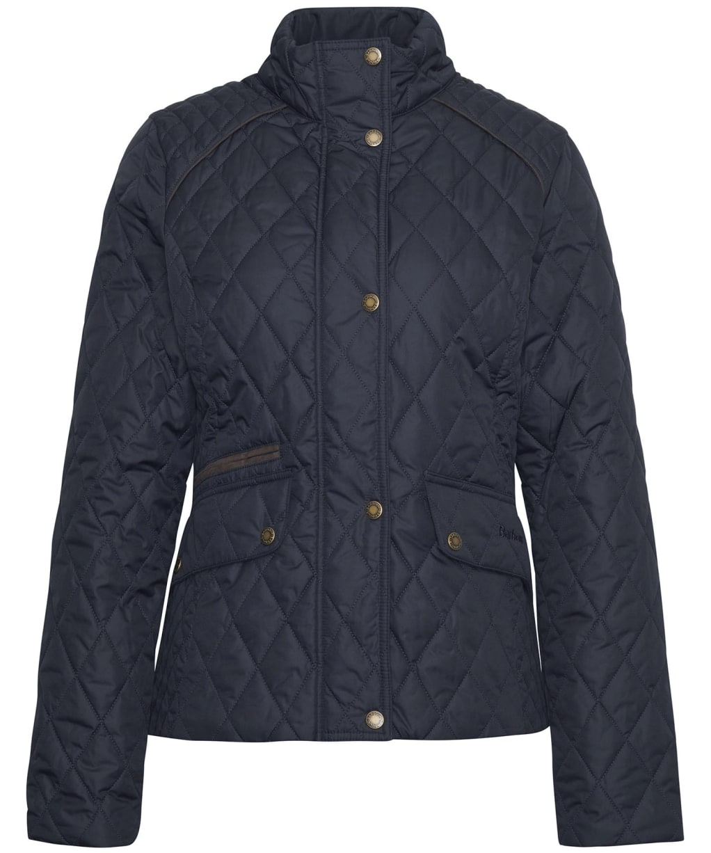 Women's Barbour Crawford Cavalry Quilted Jacket - Dark Navy / Ancient Tartan