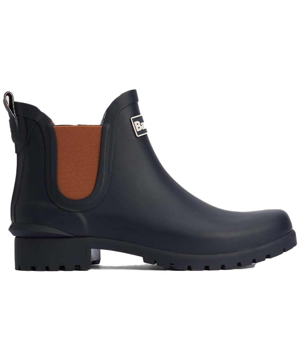 Women's Barbour Wilton Ankle Welly - NAVY/BRAN