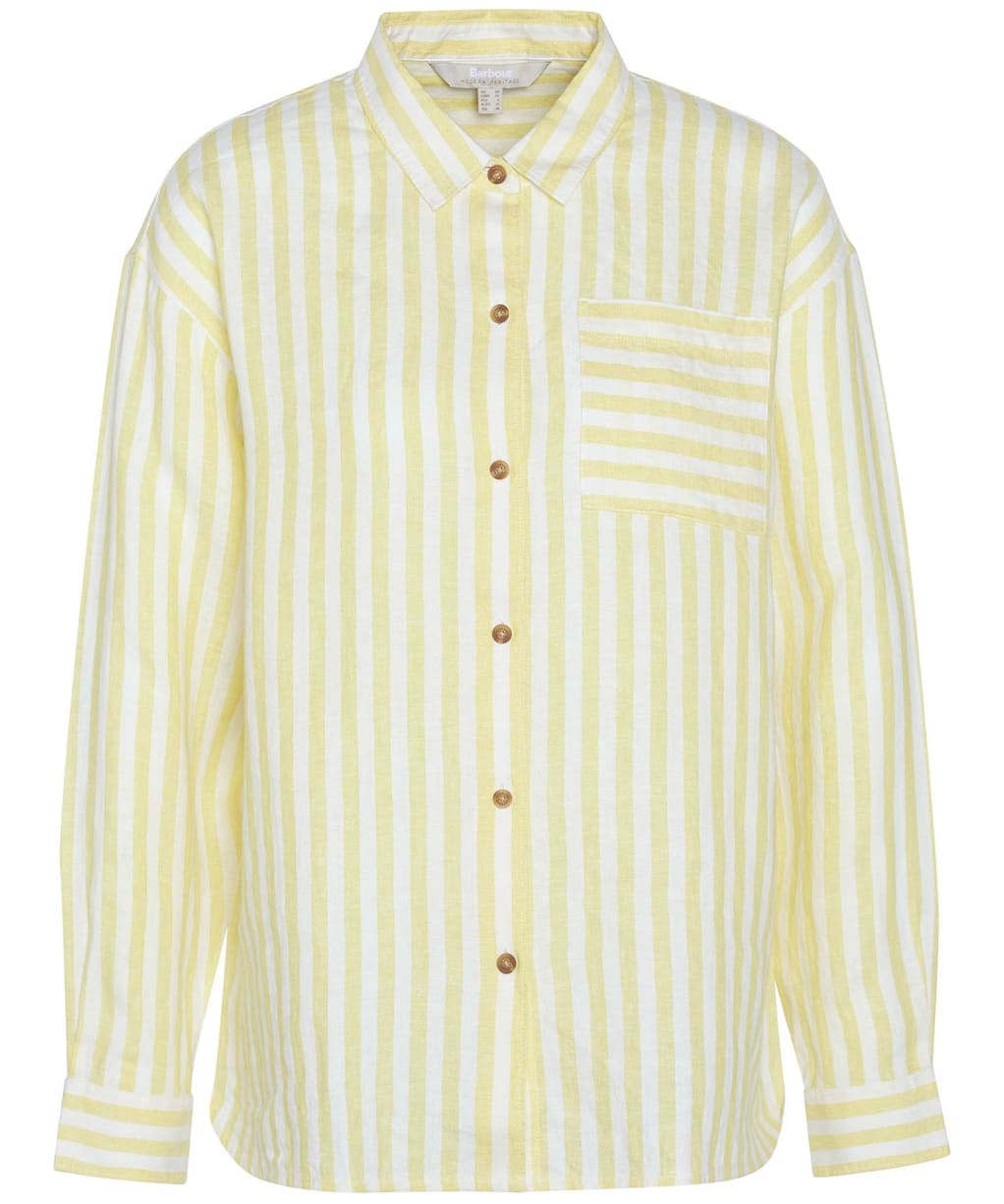 Women's Barbour Annie Long Sleeve Linen Shirt - Sunray Yellow Stripe