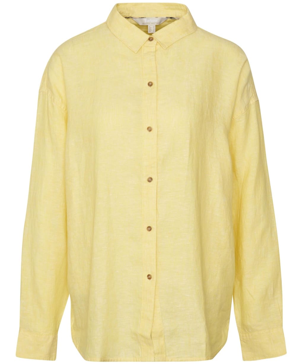 Women's Barbour Hampton Relaxed Fit Linen Shirt - Sunray Yellow