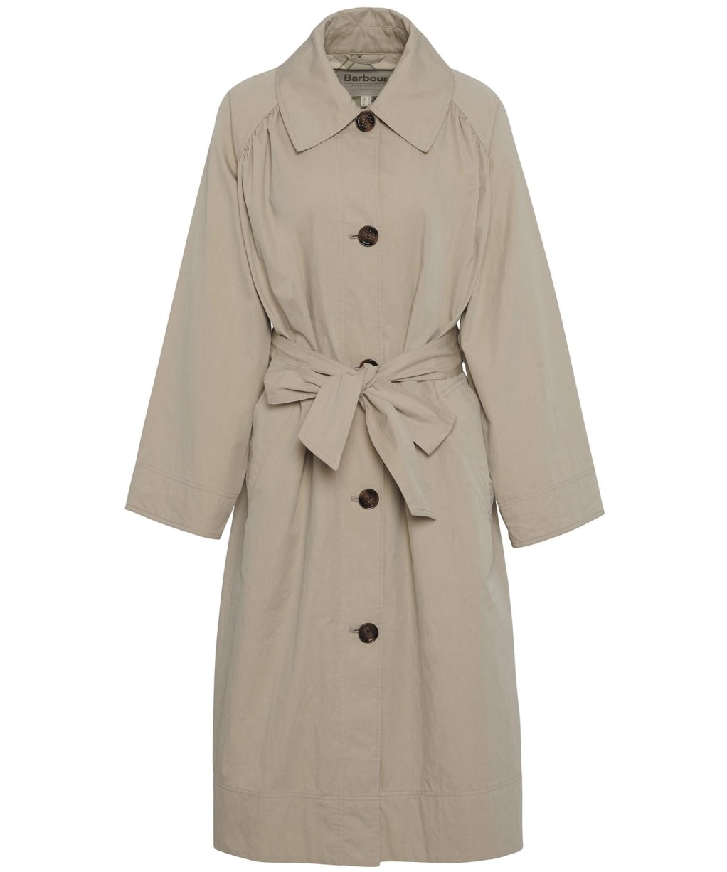 Women's Barbour Garbo Showerproof Trench Coat - Light Sand / Rosemary