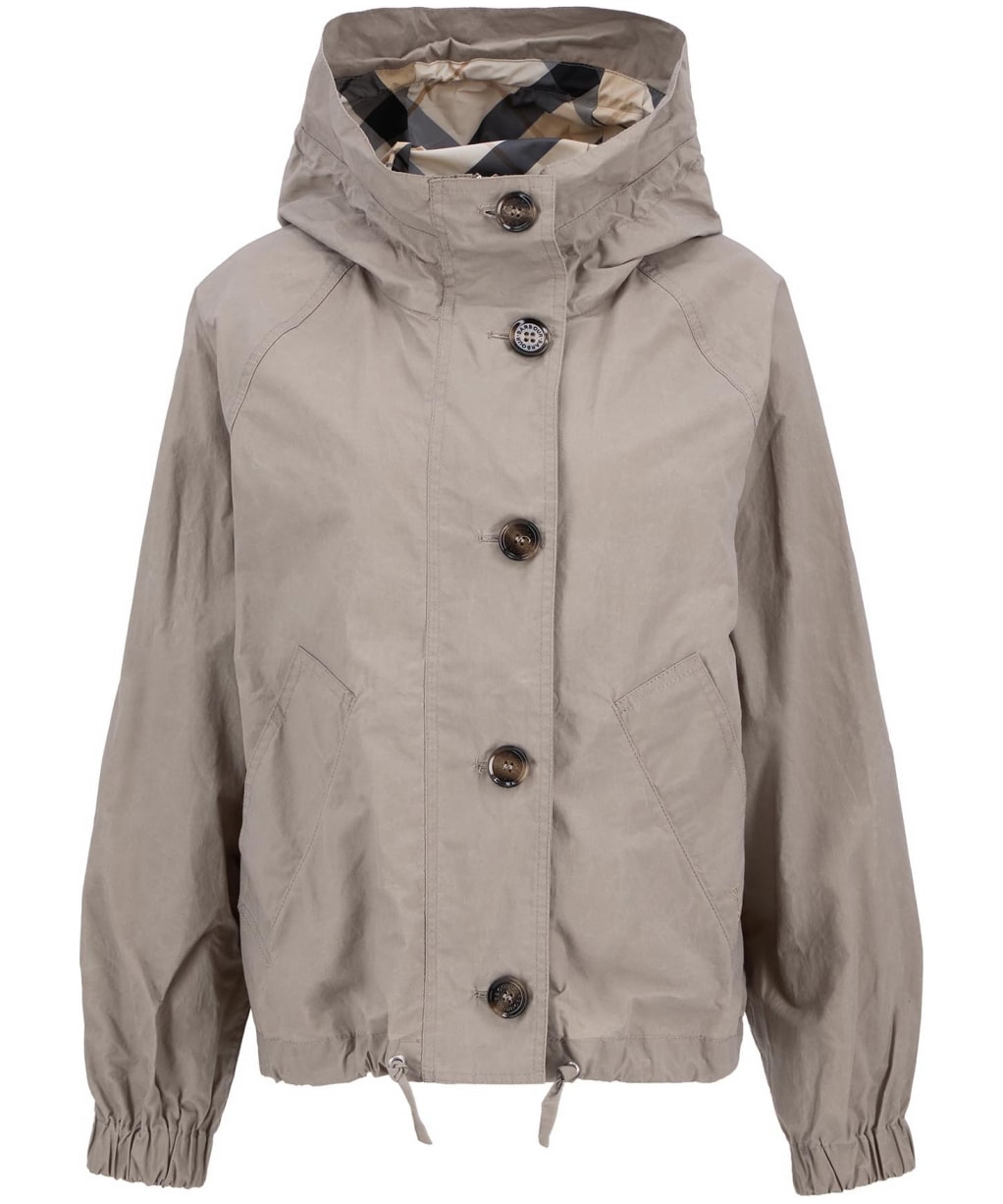 Women's Barbour Bhodi Showerproof Jacket - Dirty Khaki / Safari Tartan