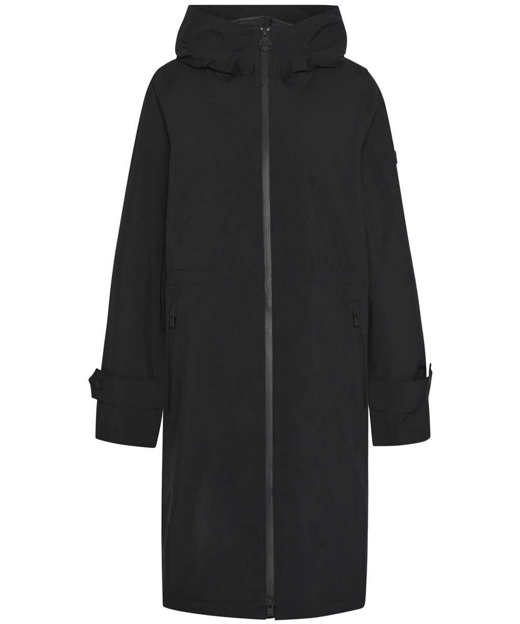 Women's Barbour International Longline Kyra Waterproof Jacket - Black