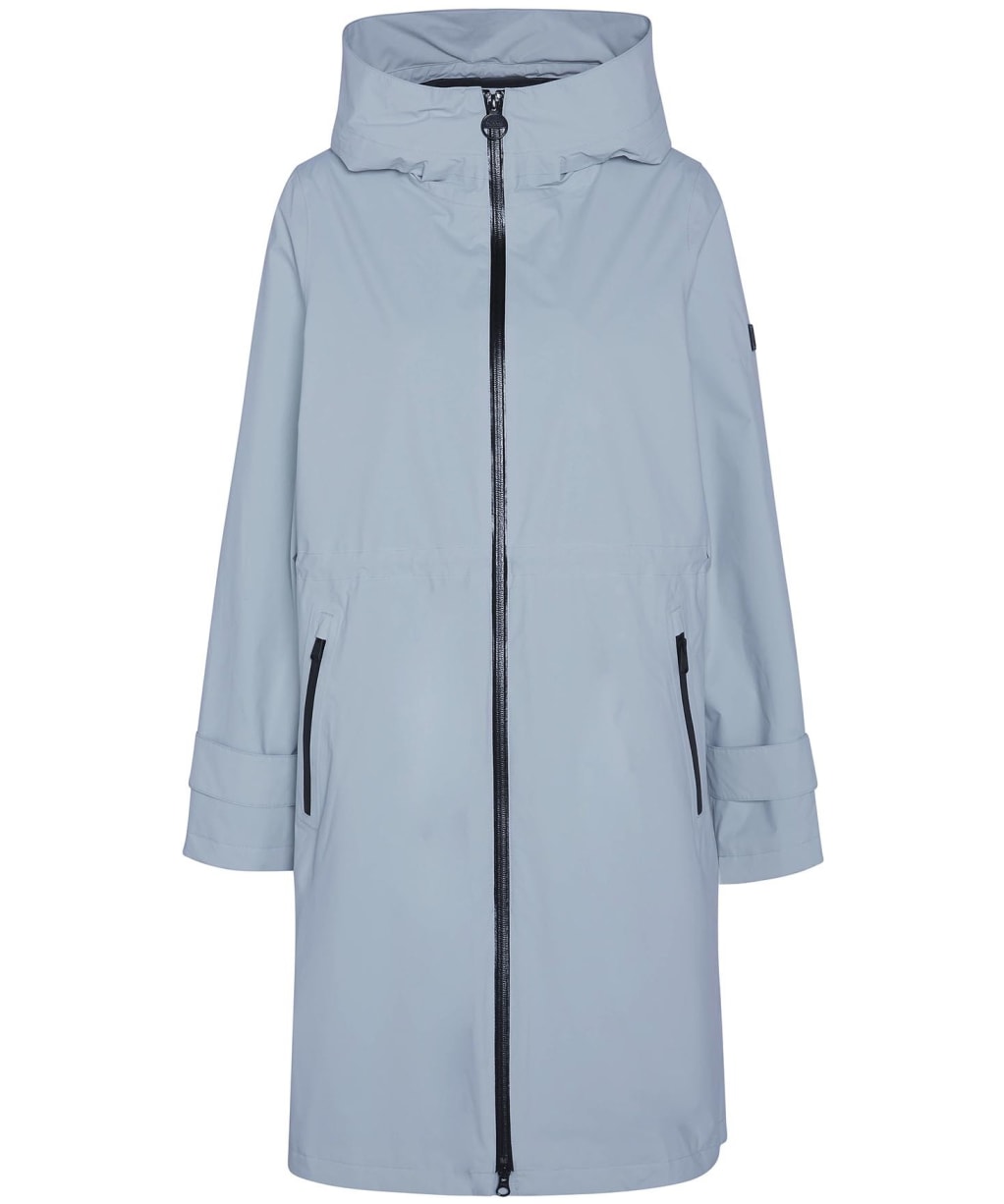 Women's Barbour International Longline Kyra Waterproof Jacket - Light Steel Blue