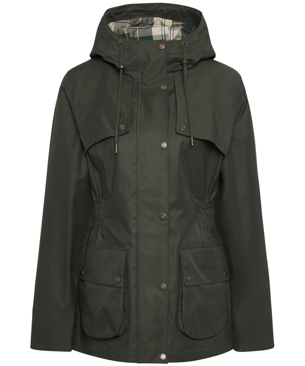 Women's Barbour Dallas Waterproof Jacket - Olive / Ancient Tartan