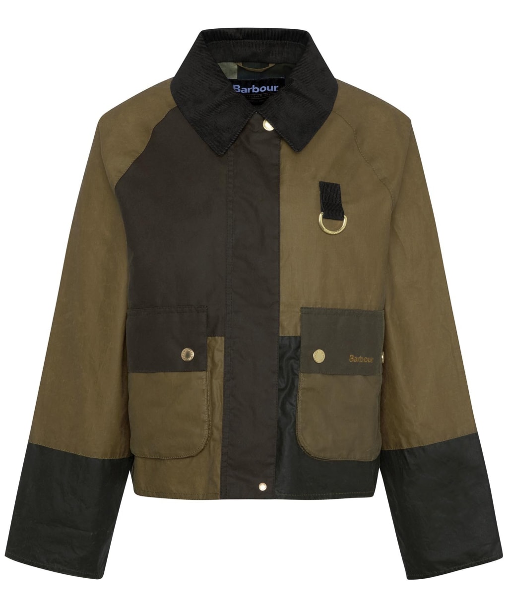 Women's Barbour Alma Waxed Jacket - Sand / Archive Olive / Beech