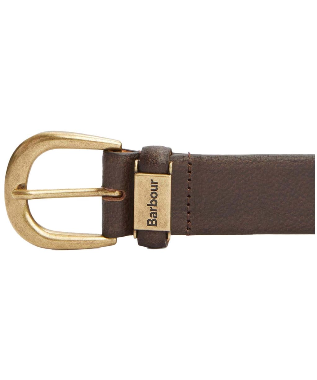 Men's Barbour Clyde Leather Belt - Chocolate
