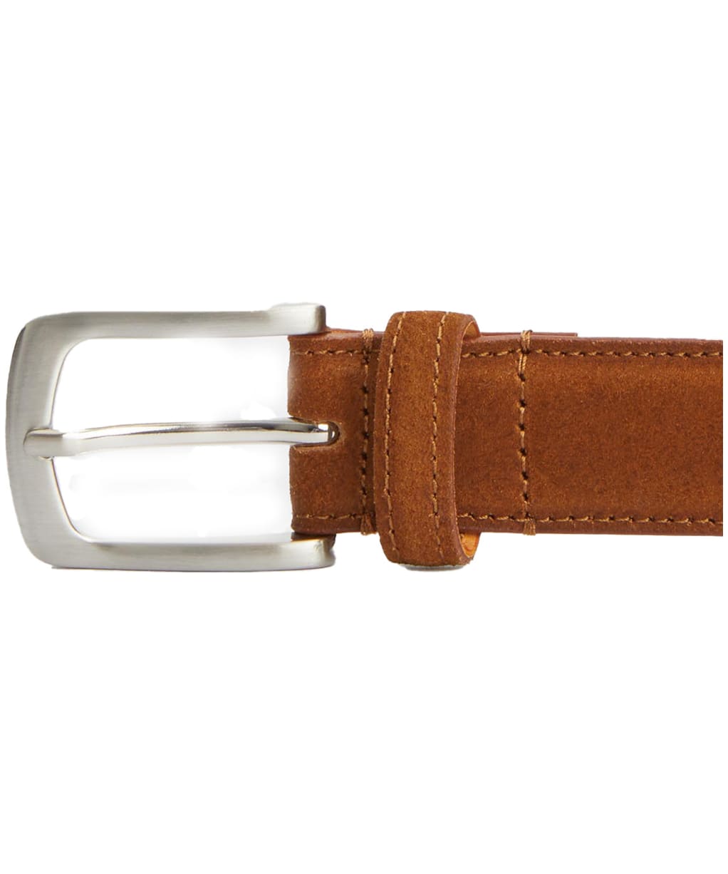 Men's Barbour Spey Suede Leather Belt - Sand