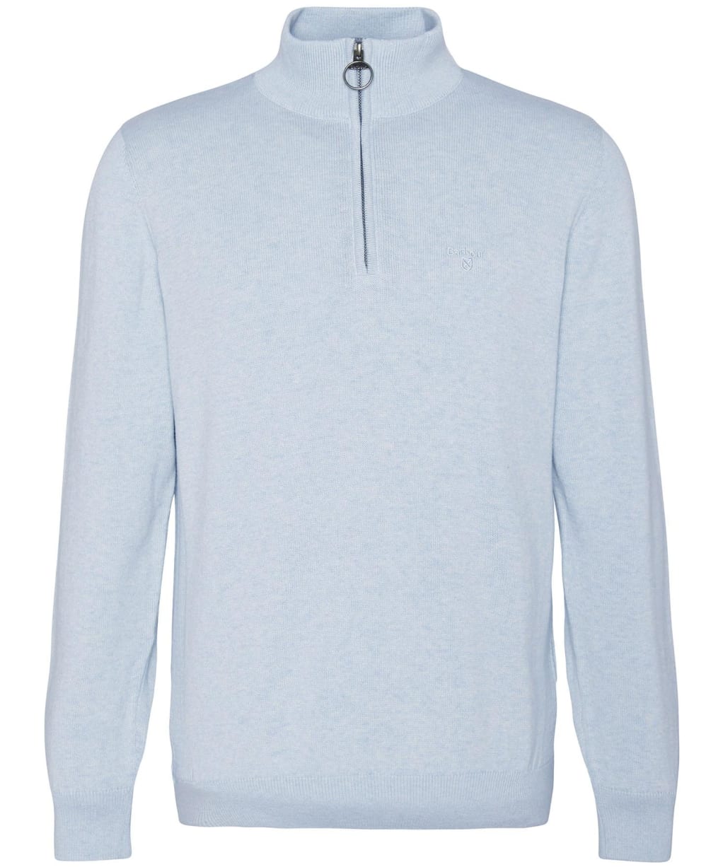 Men’s Barbour Cotton Half Zip Sweater - Ocean Sky