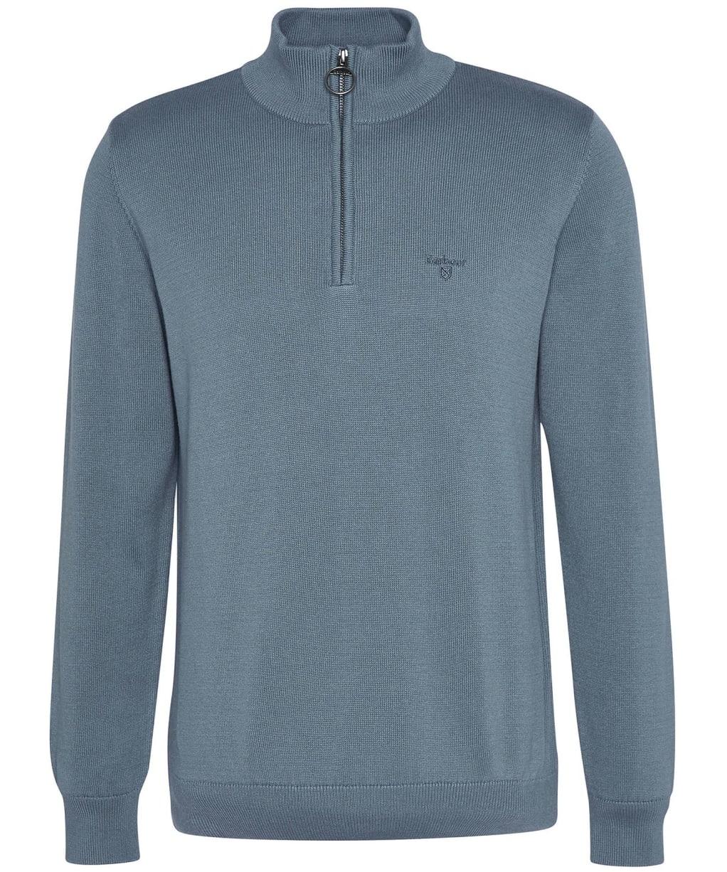 Men’s Barbour Cotton Half Zip Sweater - Vintage Teal