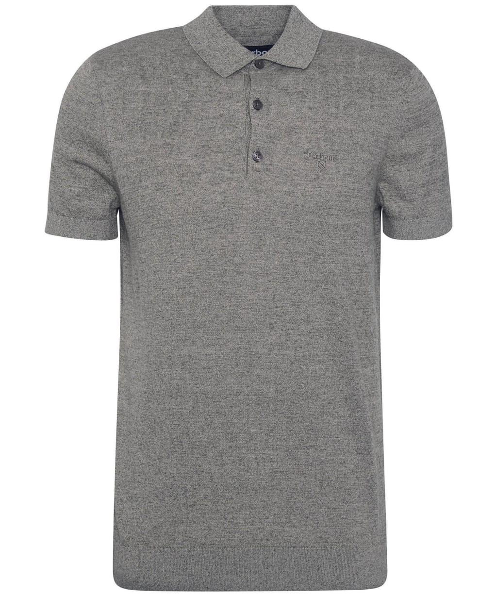 Men's Barbour Buston Short Sleeve Knitted Polo Shirt - Uniform Green