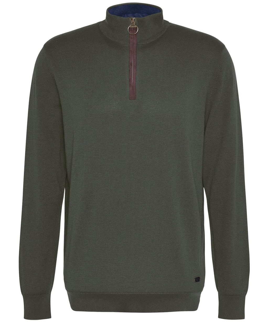 Men's Barbour Bayfield Knitted Half Zip Jumper - Mid Olive