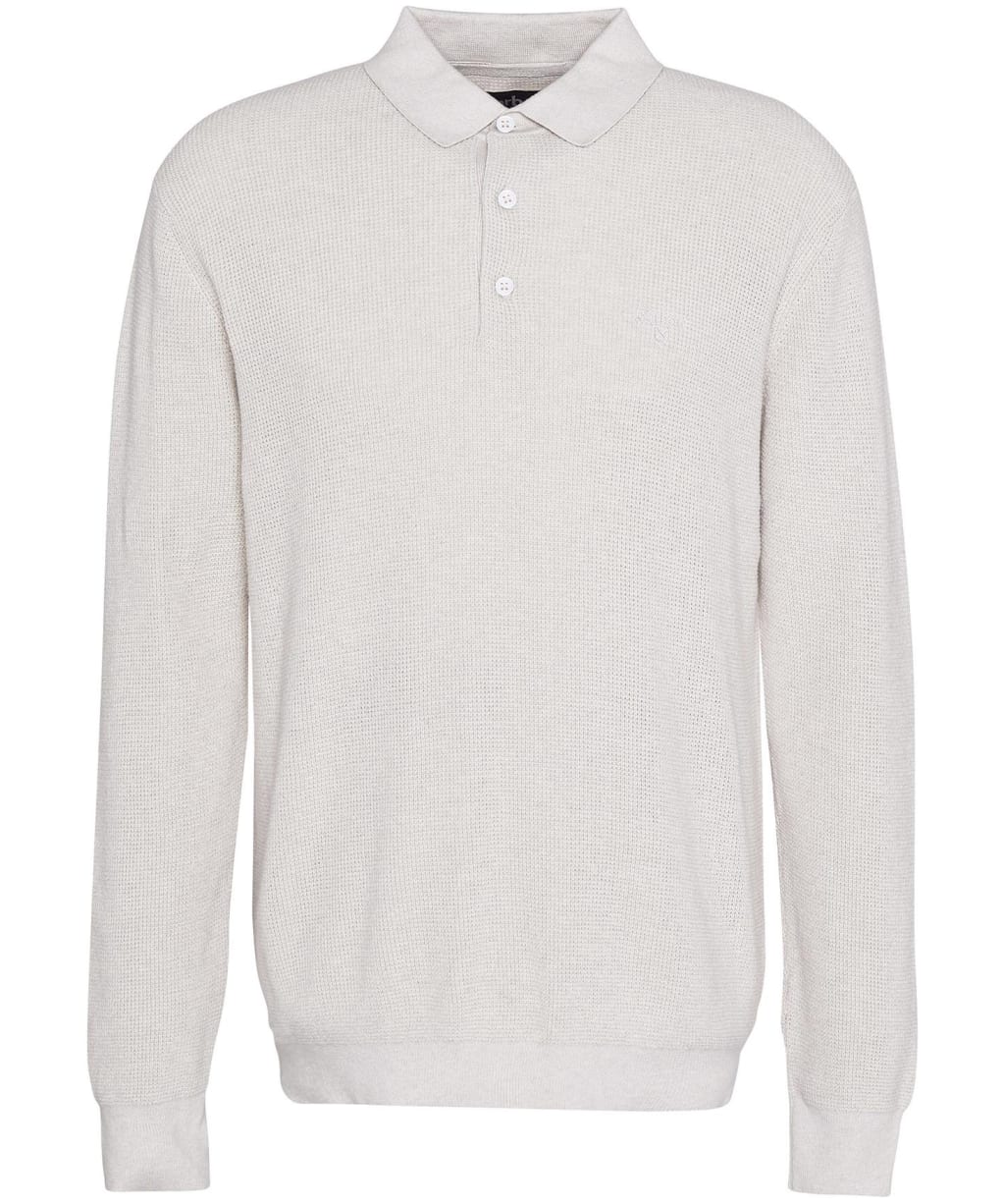 Men's Barbour Holt Waffle Knitted Polo Shirt - Mist