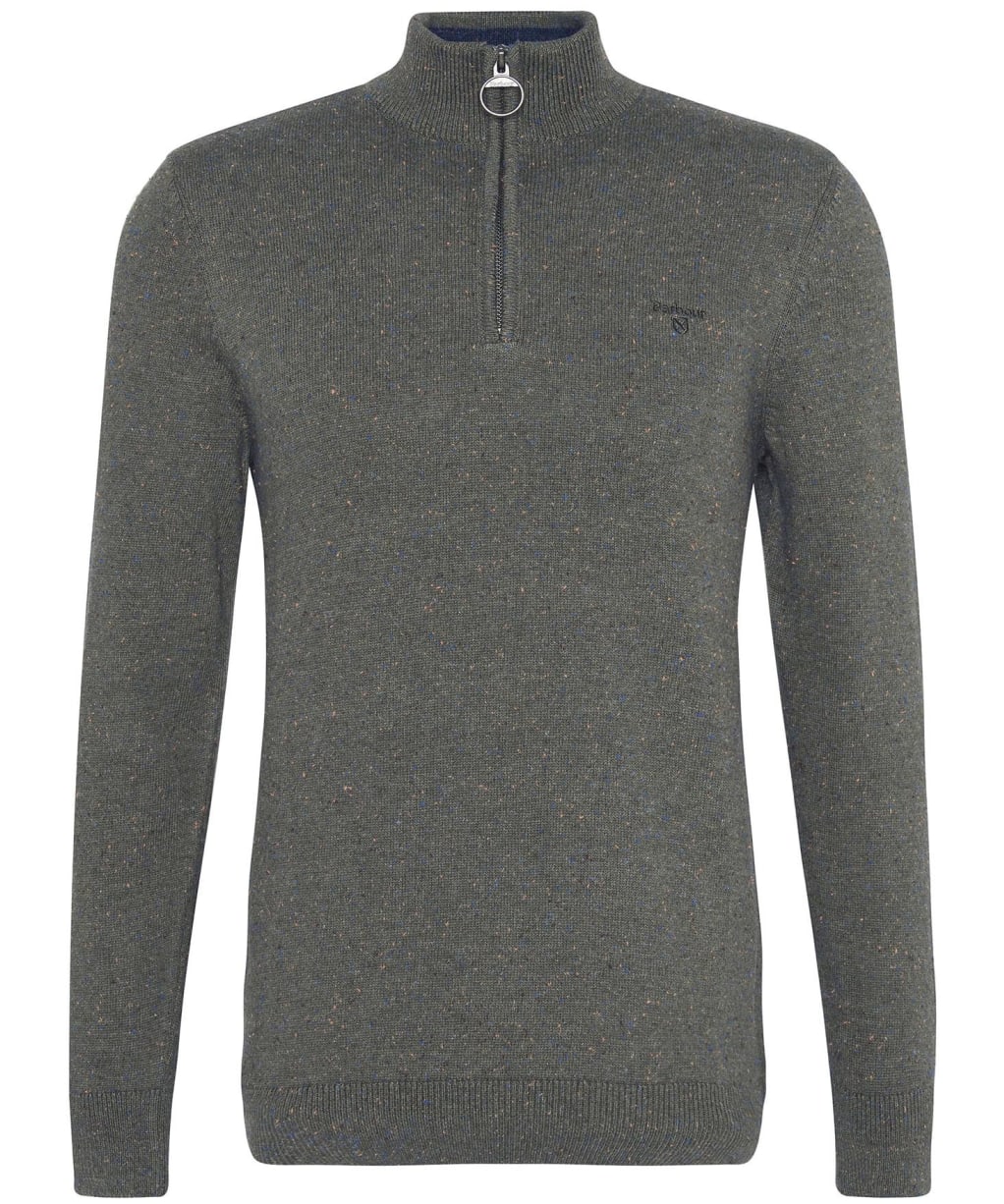 Men's Barbour Cotton Tainsbury Half Zip Sweater - Olive