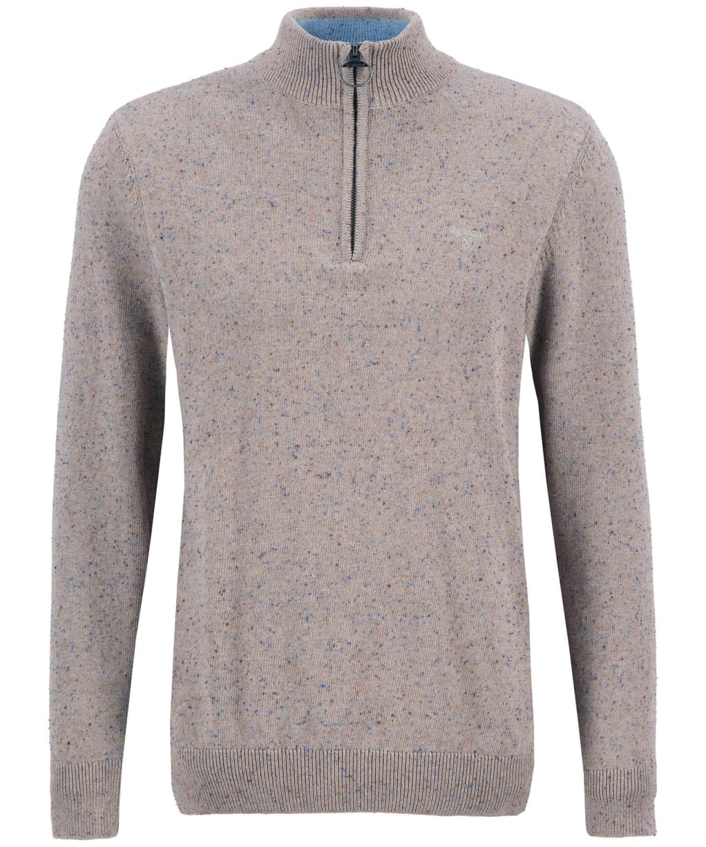 Men's Barbour Cotton Tainsbury Half Zip Sweater - Stone