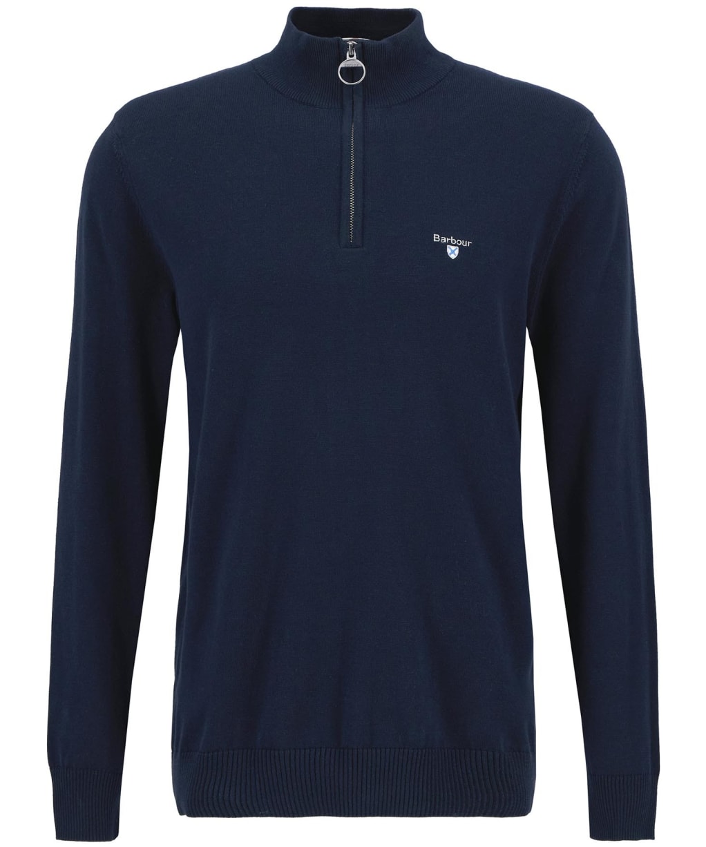 Men's Barbour Lingwood Compact Cotton Half Zip Sweater - Navy