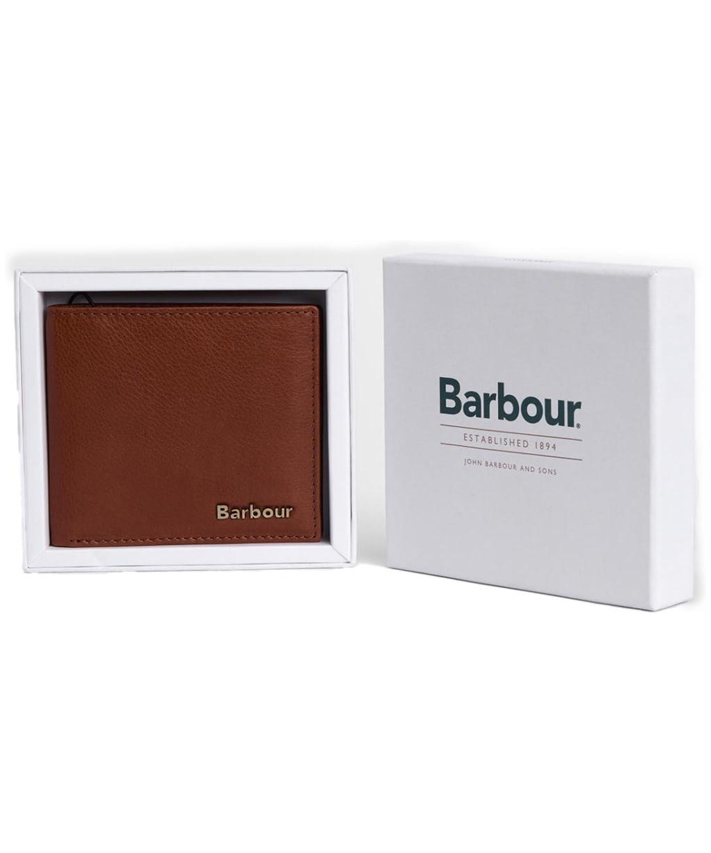 Men's Barbour Lunan Leather Billfold Wallet - Brown