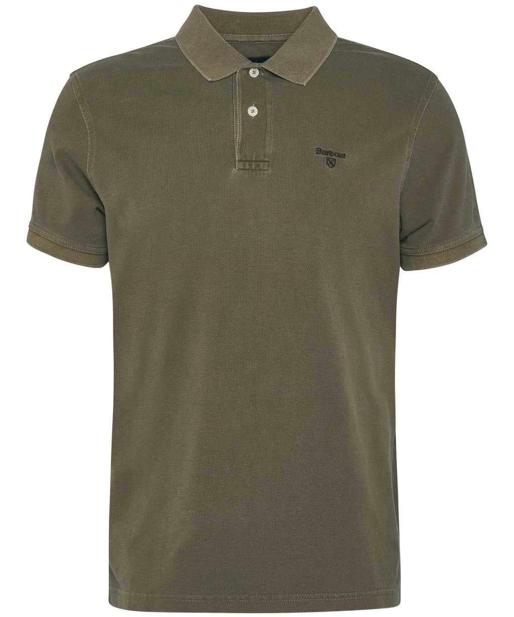 Men's Barbour Washed Sports Polo Shirt - Light Sage